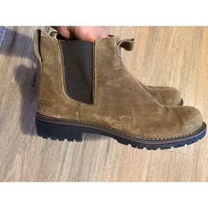 Clarks Mens Tan Suede Leather Chelsea Boots Ankle Boots Size 11 M Minimalist